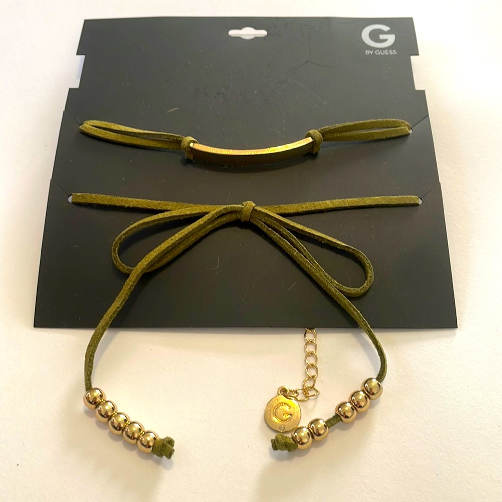Olive and gold necklace set
